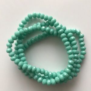 Hand made Bracelets, set of 4, Green
